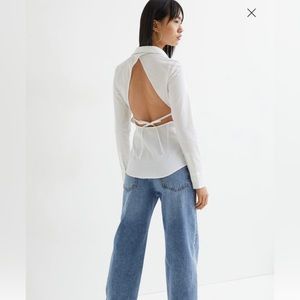 Button Down open back Shirt